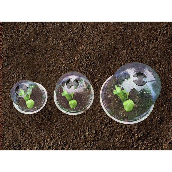 Mr.Garden Plastic Protective Garden Cloche, Plant Bell Cover, Plant Protector Cover for Season Extension with Ground Securing Pegs, 10Pack, Dia13 xH11.8