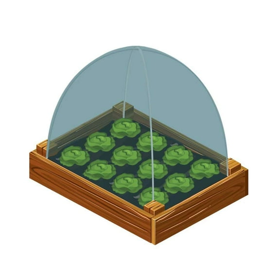 Mr.Garden Winter Frost Plant Cover With Frame for Raised Bed in Garden to Prevent Frost/Wind/Snow/Strong Sunlight, 1.5oz 44"x44"x41", Dark Green