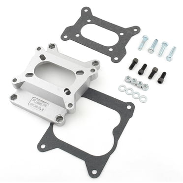 Carbole Aluminum 4-Barrel Carb Adapter Plate - Quadrajet To Holley Square Flange On 2-Barrel Intake