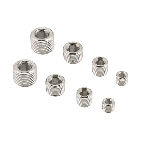 Mr Gasket 6352G Chrome Plated Pipe Plug Set