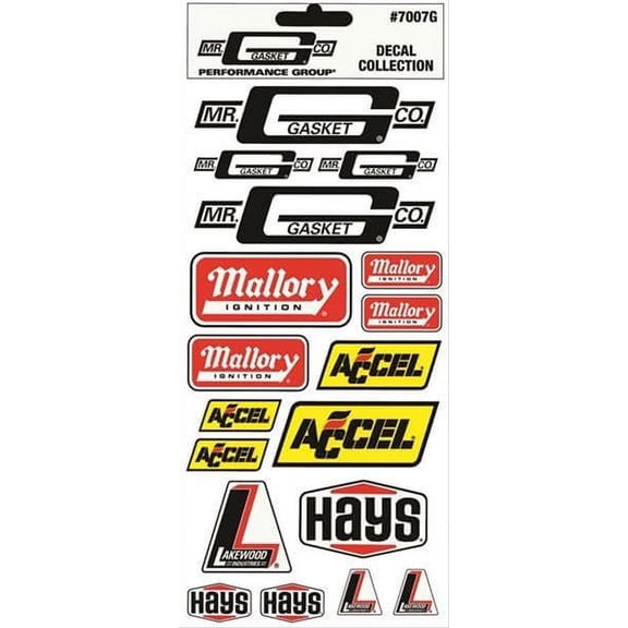 Mr. Gasket Co. 7007G MRG7007G DECAL ASSORTMENT W/HANG TAB