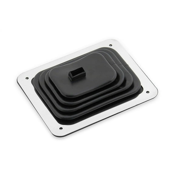 Mr Gasket Black Rubber Manual Transmission Shift Boot with Chrome Plated Steel Ring
