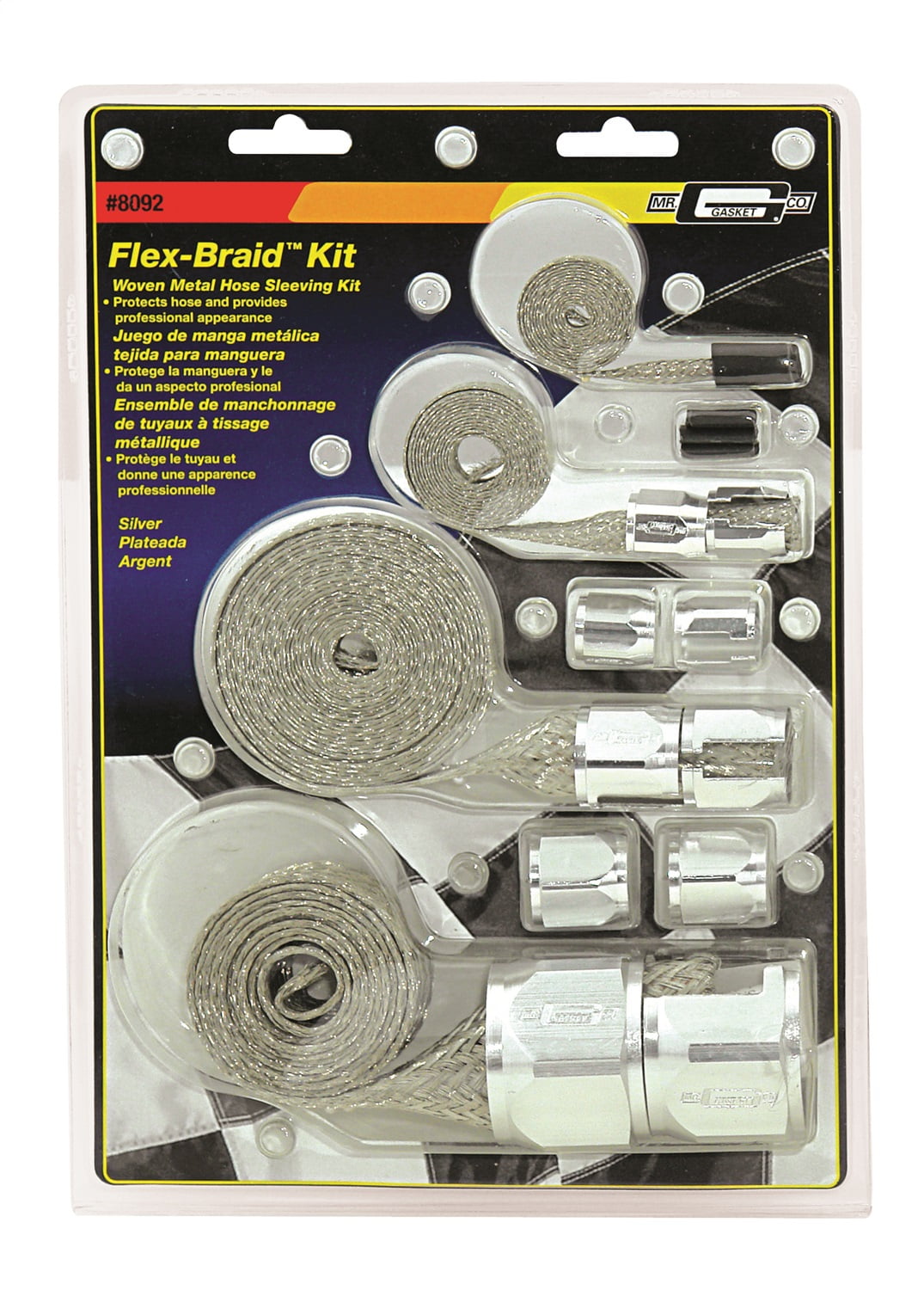 Mr. Gasket Co. 8092 MRG8092 BRAIDED HOSE SLEEVE KIT-SILV