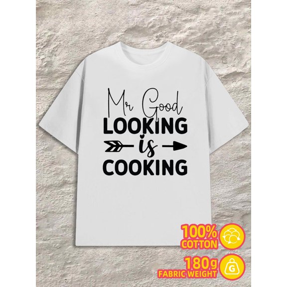Mr. Good Cooking men white 180G 100% Cotton For summer Casual Daily Wear Funny Unisex Shirt Graphic Tee tshirts Classic Unisex Shirt Graphic tshirts