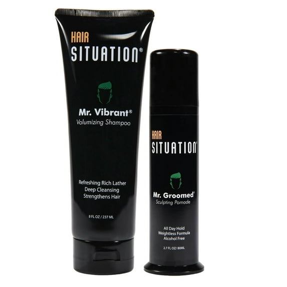Mr. Groomed Strong Hold Matte Pomade & Mr. Vibrant Men's Volumizing Daily Shampoo