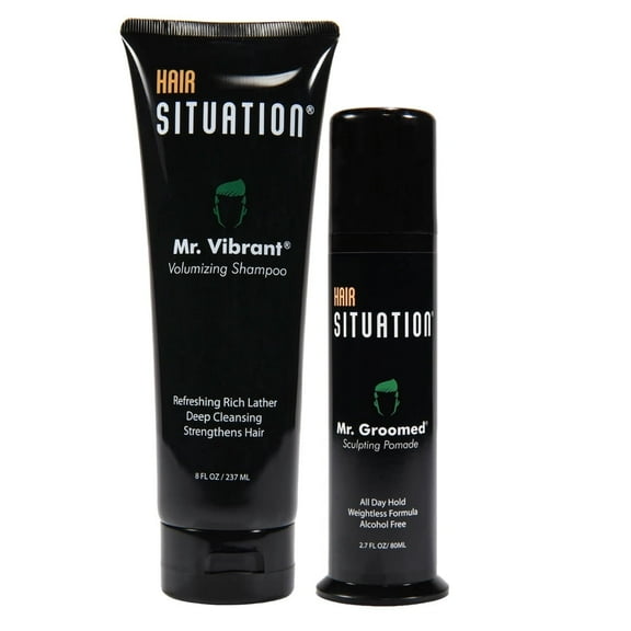 Mr. Groomed Strong Hold Matte Pomade & Mr. Vibrant Men's Volumizing Daily Shampoo