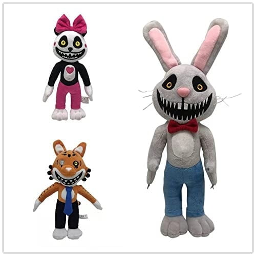 Mr. HOPPs Playhouse Plush Toys Set, 3 Pcs Soft Stuffed Animal Plushies, Christmas New Year Birthday Gift for Boys & Girls