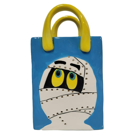 Mr. Halloween Ceramic Mummy Candy Bag Halloween Decor Battery-Operated