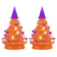 thumbnail image 1 of Mr. Halloween Set of 2 5.4-Inch Ceramic Witch Halloween Trees, Orange, 1 of 4