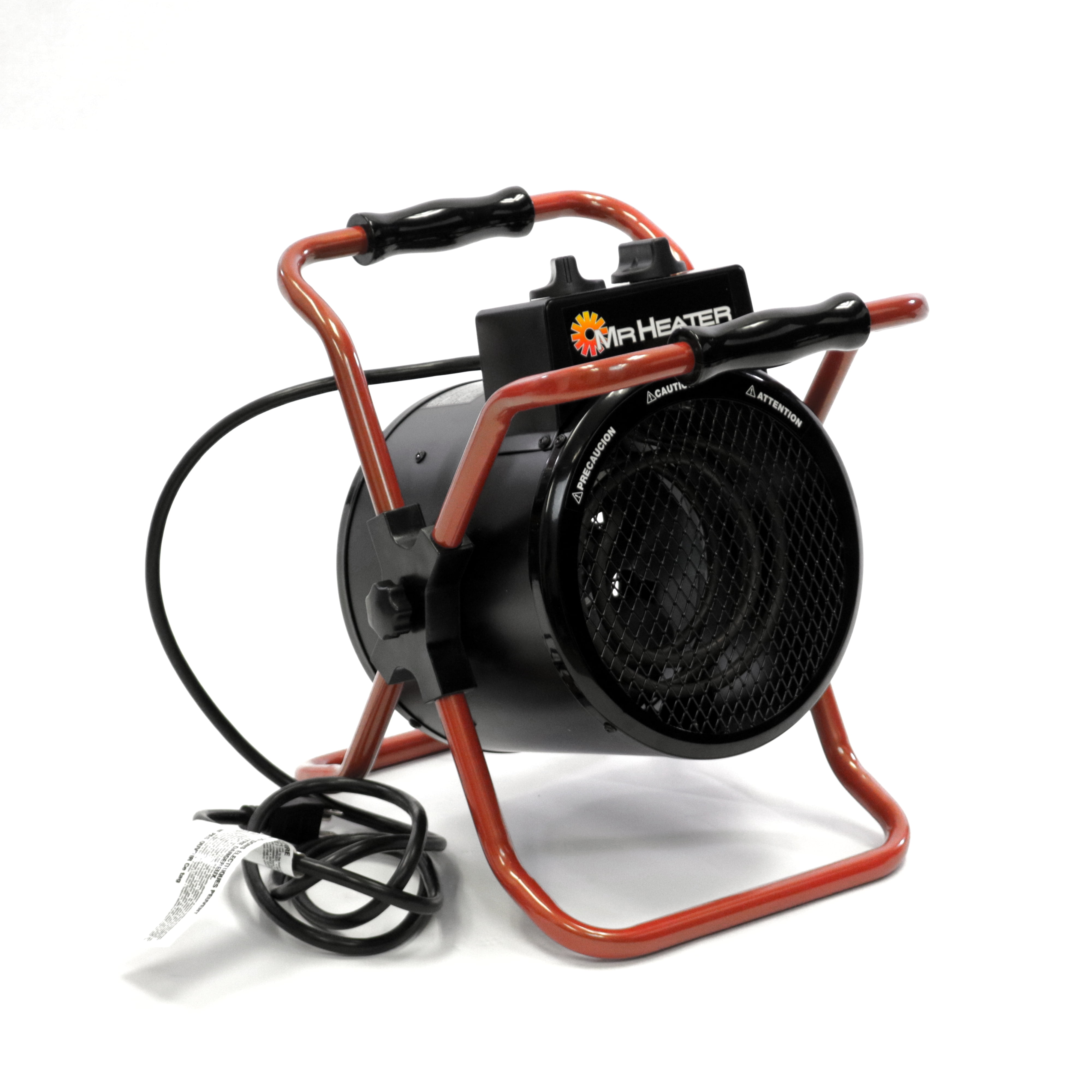 Portable Black Electric Forced Air Space Heater with Thermostat