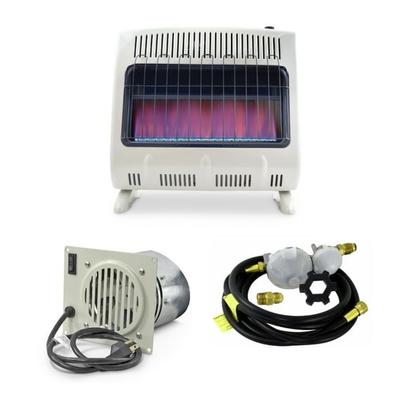Mr. Heater 30,000 BTU Unvented Propane Heater with Built In Blower and 12ft Hose