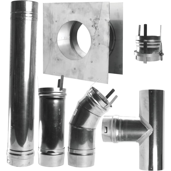 Mr. Heater 4 inch Stainless Steel Horizontal Vent Kit for Big Maxx MHU50 and MHU80 Unit Heaters