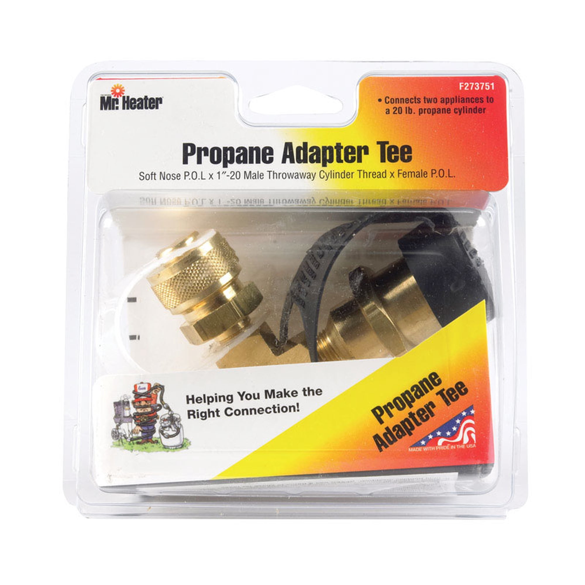 Mr. Heater Brass LP Cylinder Adapter Tee Gas Line Connectors - Walmart.com