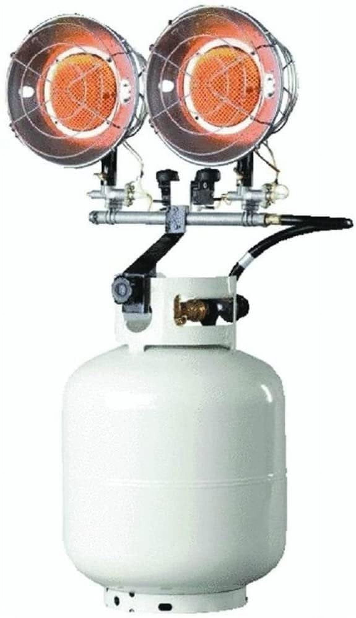 30,000 BTU Grey Steel Double Tank Top Propane Heater