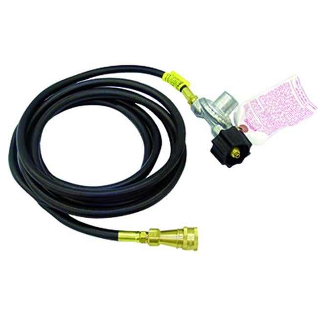 12 ft Black Propane Hose with Brass Regulator