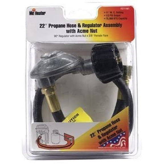 Mr Heater Hose And Regulator Assembly Appliance End Fitting X 3/8 " Ff 22 "