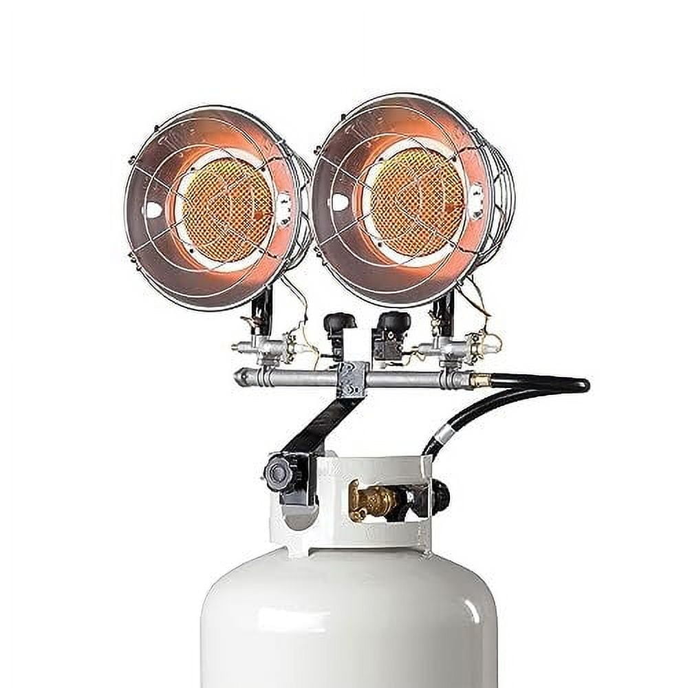 30,000 BTU Grey Steel Double Tank Top Propane Heater