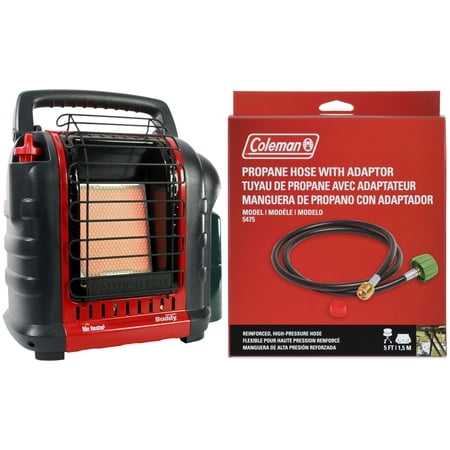 Mr. Heater Portable Buddy 9,000 BTU Propane Radiant Space Heater + Propane Gas Hose and Adapter