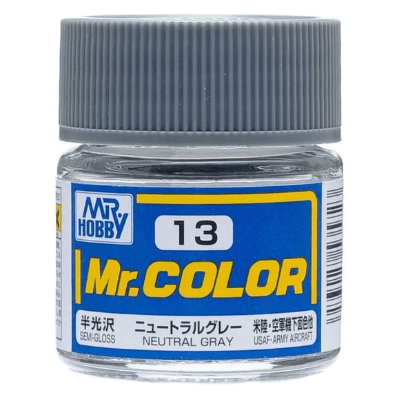 Mr. Hobby C13 Mr. Color Semi Gloss Neutral Gray Lacquer Paint 10ml