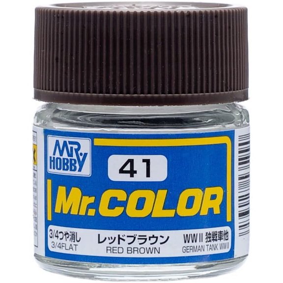 Mr. Hobby C41 Mr. Color Flat Red Brown Lacquer Paint 10ml