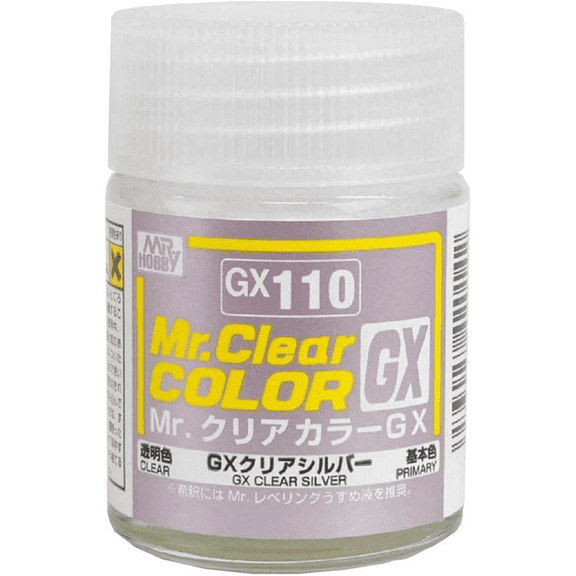 Mr. Hobby GX110 Mr. Clear Color GX Clear Silver Lacquer Paint 18ml