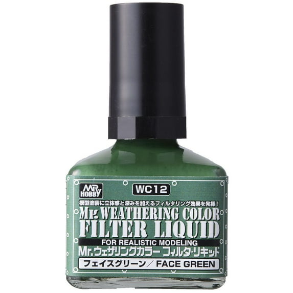 Mr. Hobby WC12 Mr. Weathering Color Filter Liquid Face Green 40ml
