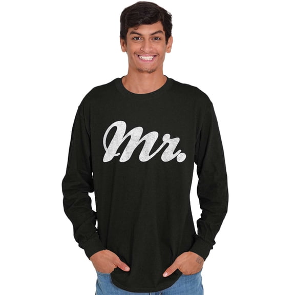 Mr Husband To Be Newlywed Groom Men's Long Sleeve Tee T Shirt Brisco Brands S