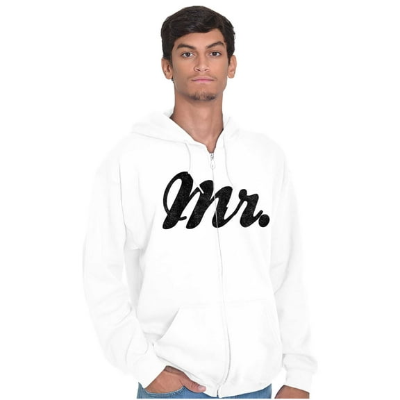 Mr Husband To Be Newlywed Groom Zip Hoodie Sweatshirt Men Brisco Brands L