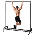 thumbnail image 1 of Mr IRONSTONE Heavy Duty Clothes Rack 400 lbs, Rolling Garment Rack with Wheels, Portable Metal Closet Organizer, Black, 1 of 9