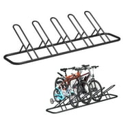 Mr IRONSTONE 5 Bike Floor Parking Racks, Adult&Kids Bicycles Outdoor and Indoor Garage Storage Racks Black