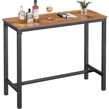 Mr IRONSTONE Bar Table, 39" Pub Table High Top Table Rectangular Bar Height Table Sofa Console Table Dining Coffee Table, for Narrow Space, Living Room, Sturdy Metal Frame, Vintage
