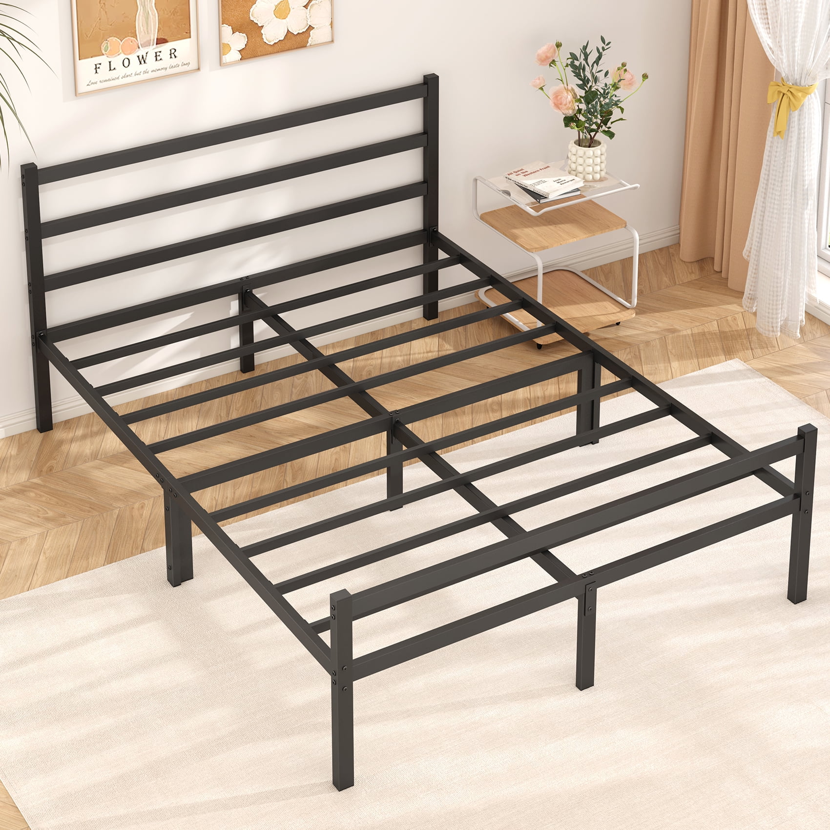 JOZ Heavy Duty Queen Size Metal Platform Bed Frame with