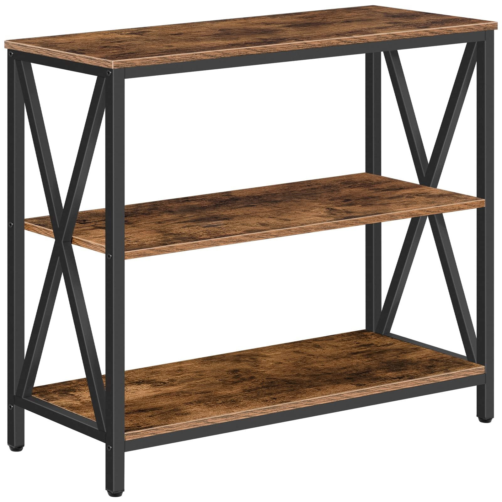 Mr IRONSTONE Industrial Console Table Rustic Wood Sofa Table with 3