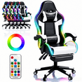 thumbnail image 1 of Mr IRONSTONE RGB Gaming Chair, Ergonomic PC Computer Desk Chair with LED Lights & Linkage Armrests, White and Black, 1 of 10