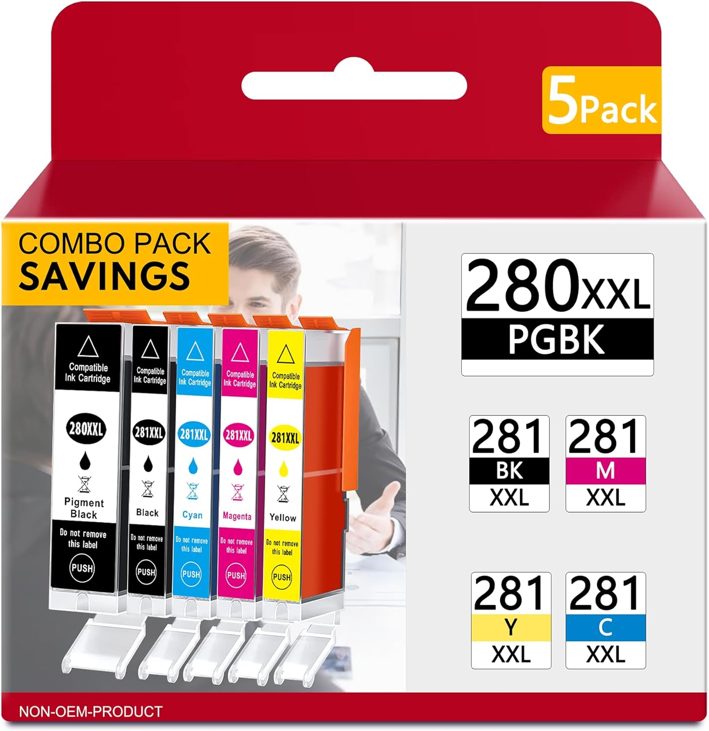 Mr.Ink Compatible Ink Cartridges Replacement For Canon 280 And 281 Pgi