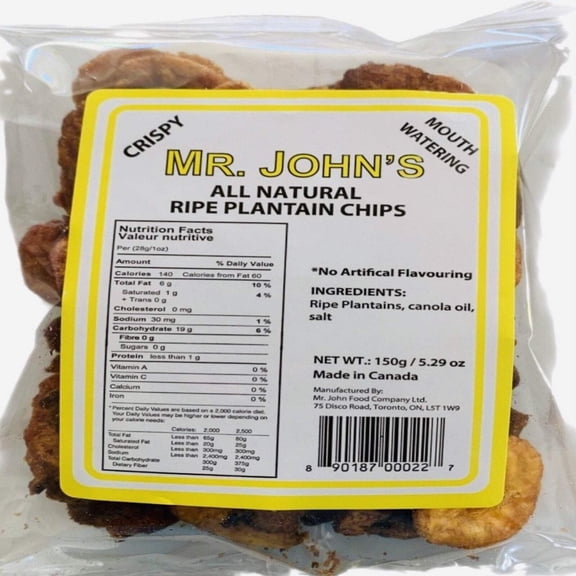 Mr. Johns Ripe Plantain Chips - 150g(Pack of 5), Sweet  Crunchy Snack