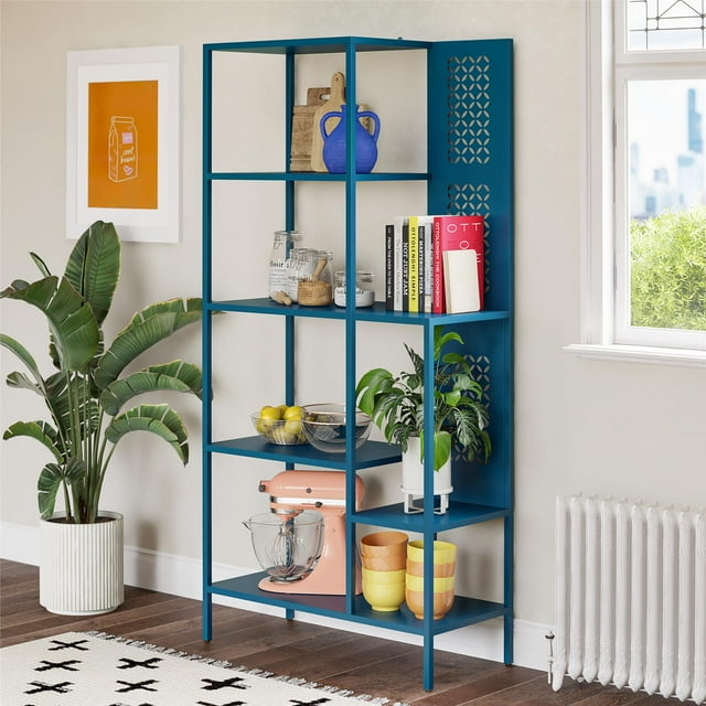 Mr. Kate Annie Metal Bookcase, Deep Ocean Blue - Walmart.com