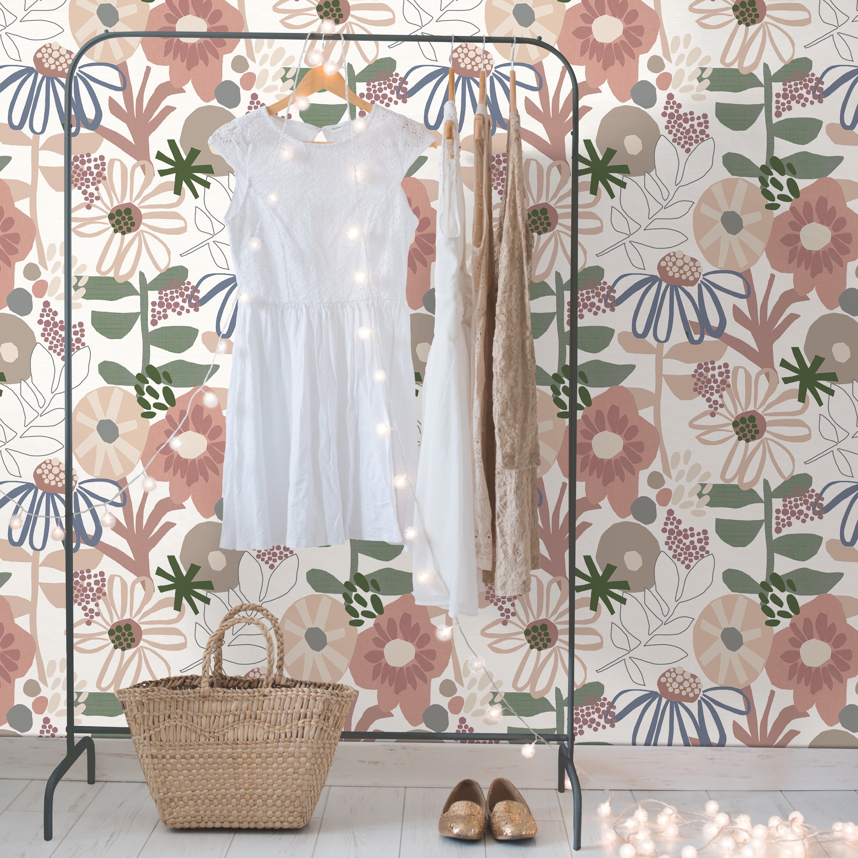 Mr. Kate Desert Floral Peel & Stick Wallpaper, Pink - Walmart.com