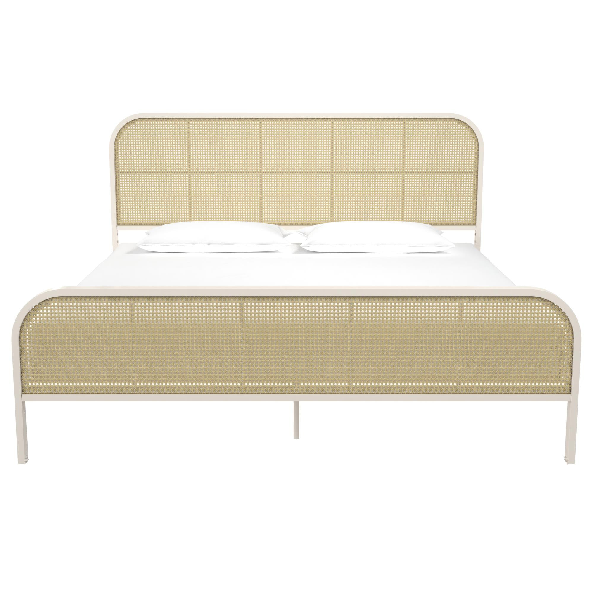 Mr. Kate Roxanne Metal Platform Bed Frame with Cane Headboard, King