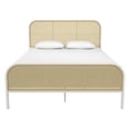 thumbnail image 1 of Mr. Kate Roxanne Metal Platform Bed Frame with Cane Headboard, Queen, Parchment White, 1 of 22