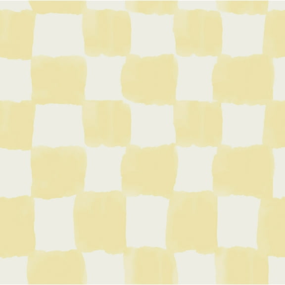 Mr. Kate Tess Watercolor Checker Pale Yellow Peel and Stick Wallpaper
