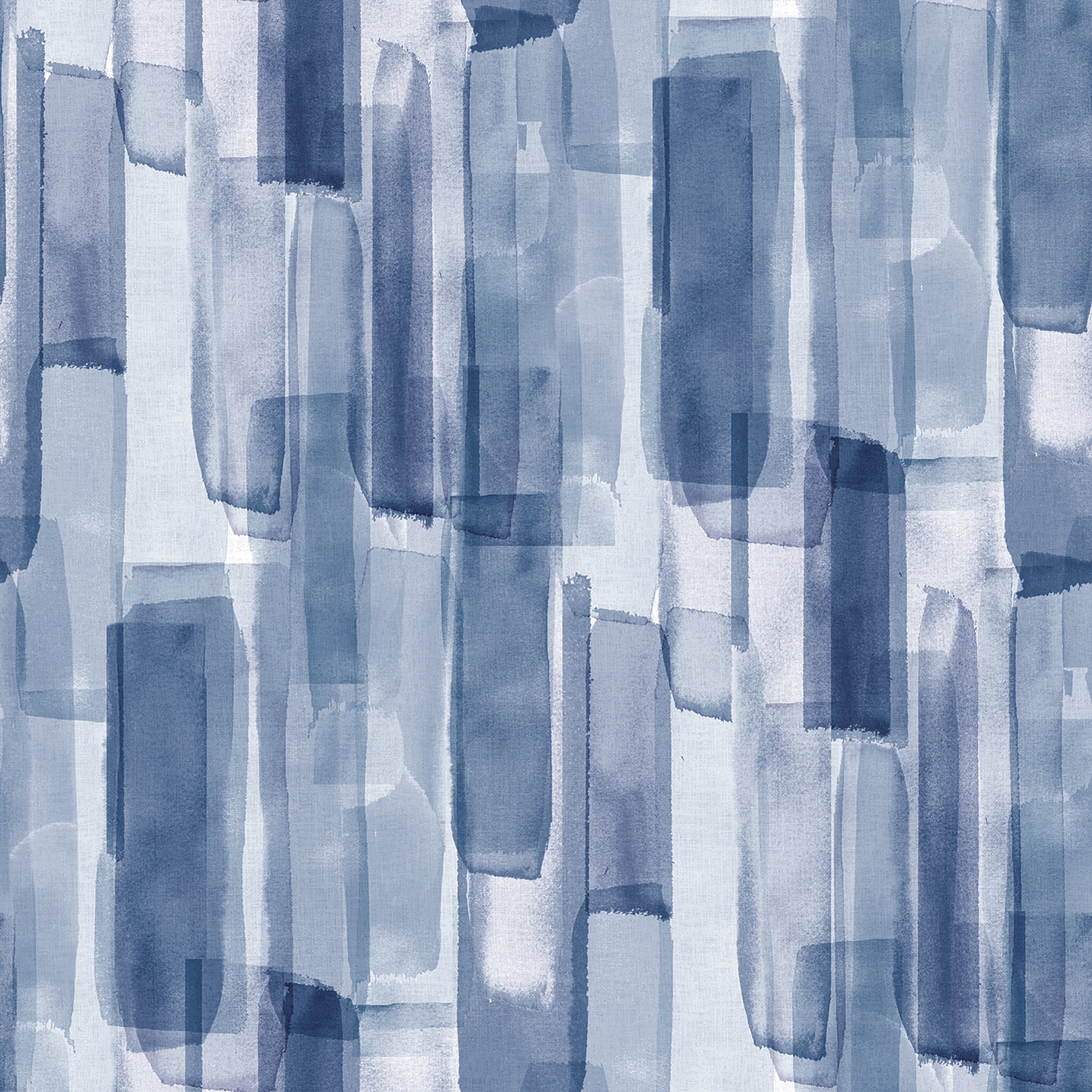 Mr. Kate Watercolor Glass Dark Blue Peel and Stick Wallpaper