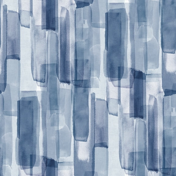 Mr. Kate Watercolor Glass Dark Blue Peel and Stick Wallpaper
