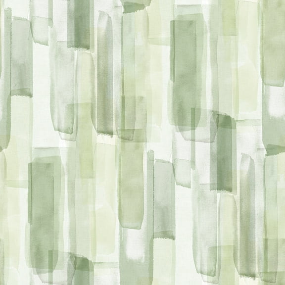 Mr. Kate Watercolor Glass Olive Green Peel and Stick Wallpaper