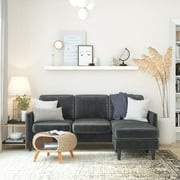 Mr. Kate Winston Reversible Sofa Sectional, Dark Gray Velvet