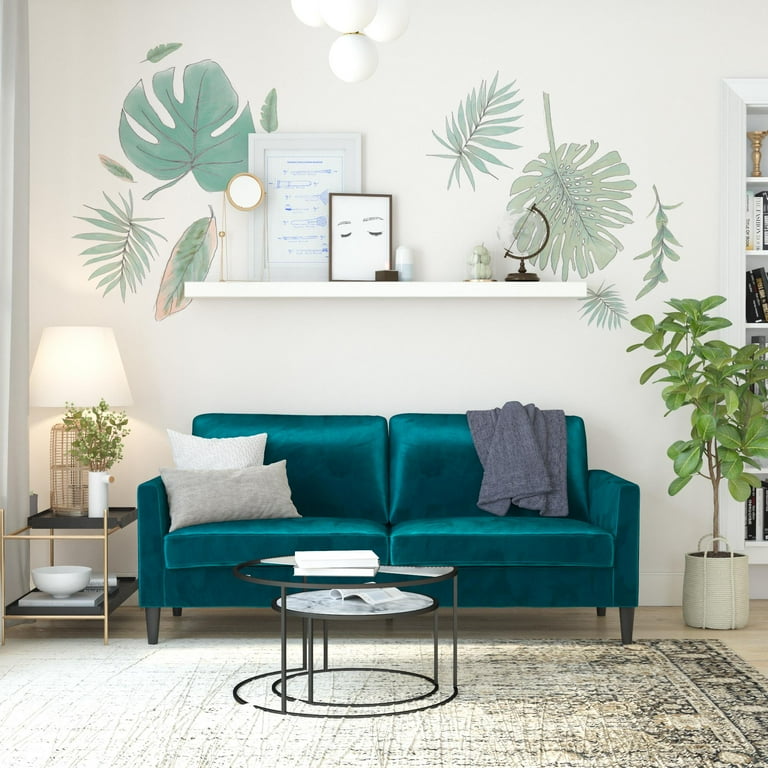 Peacock green 2024 velvet sofa