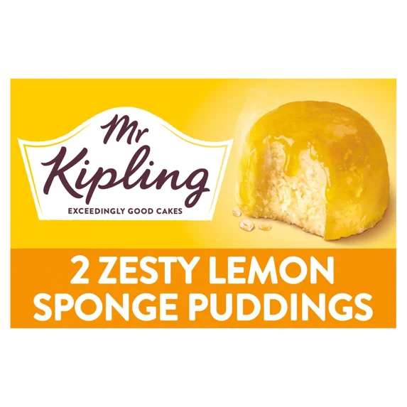 Mr Kipling Zesty Lemon Sponge Puddings - 108g -(Pack of 2) - 4 puddings in total
