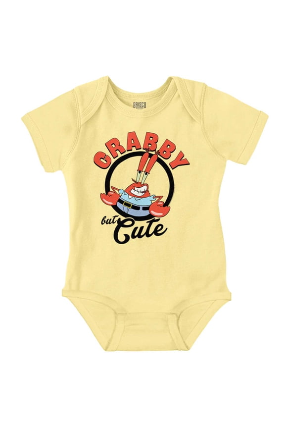 Mr.Krabs Krabby But Cute Cartoon Romper Boys or Girls Infant Baby Brisco Brands 24M