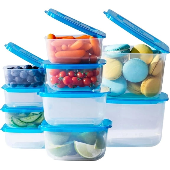 Mr Lid Containers with Attached Lid - 10 Pack - BPA Free, Leakproof for Food and Essentials