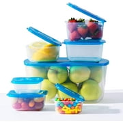 Mr Lid Containers with Attached Lid - 7 Pack - BPA Free Plastic, Leakproof for Food and Essentials